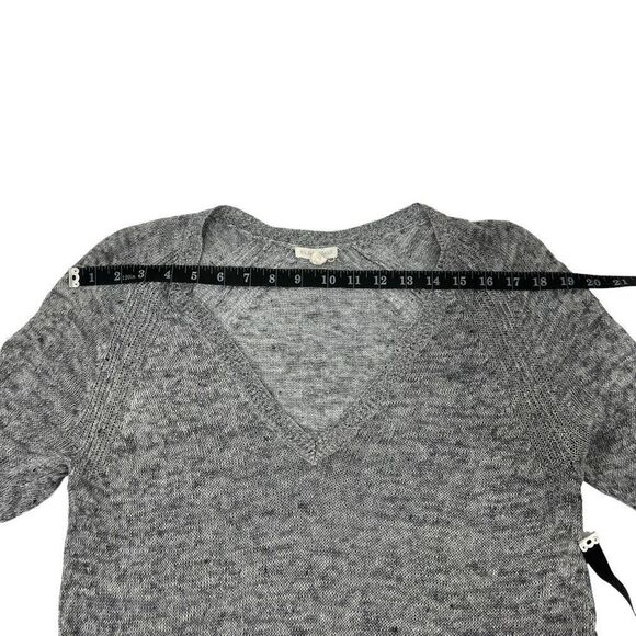 Eileen Fisher* Deep V-Neck Linen Gray Lightweight Knit Sweater Small - Picture 11 of 12
